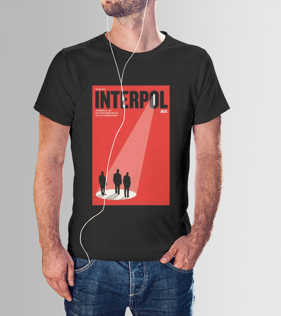 Interpol San Francisco 2026 Great American Music Hall Warfield Theatre Event Julie T-Shirt