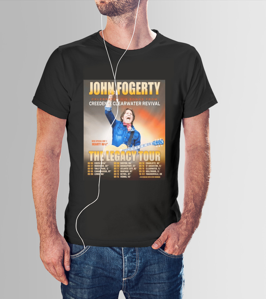 John Fogerty Celebrates His Songs From Creedence Clearwater Revival The Legacy Tour With Hearty Har Dates And Locations T-Shirt