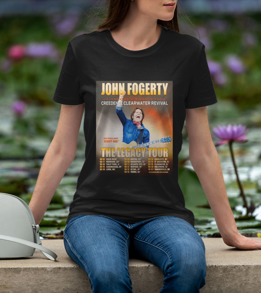 John Fogerty Celebrates His Songs From Creedence Clearwater Revival The Legacy Tour With Hearty Har Dates And Locations T-Shirt