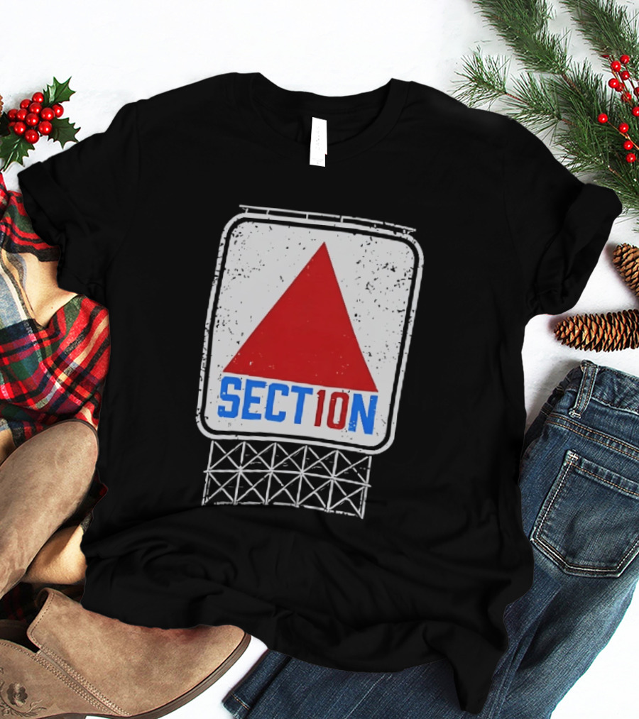 Section 10 Boston Red Sox Fenway Park Baseball Triangular Sign T-Shirt