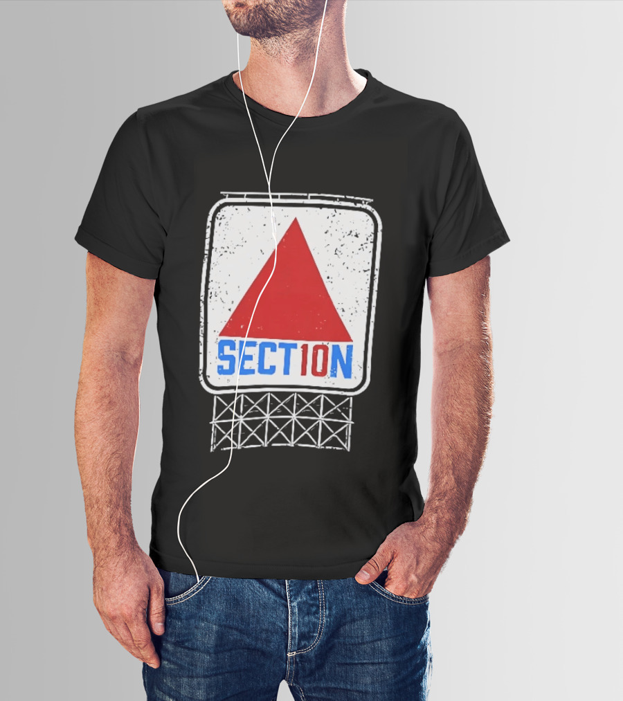 Section 10 Boston Red Sox Fenway Park Baseball Triangular Sign T-Shirt
