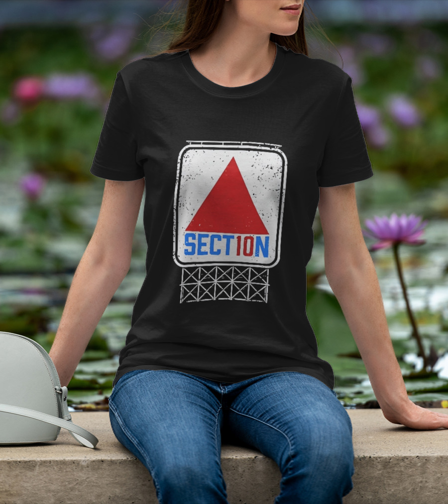 Section 10 Boston Red Sox Fenway Park Baseball Triangular Sign T-Shirt