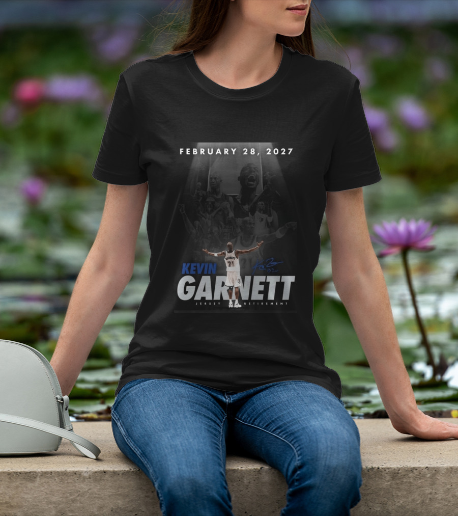 Kevin Garnett February 28 2027 Jersey Retirement T-Shirt