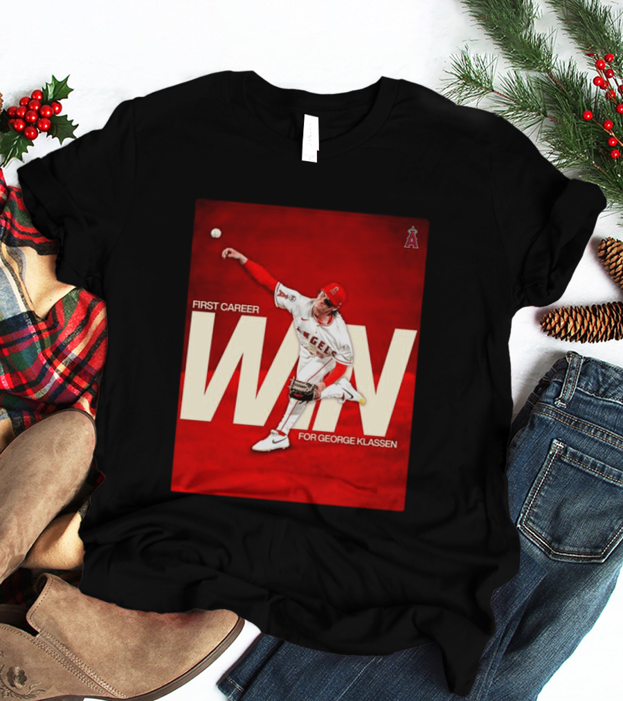 Los Angeles Angels First Career Win For George Klassen Baseball T-Shirt