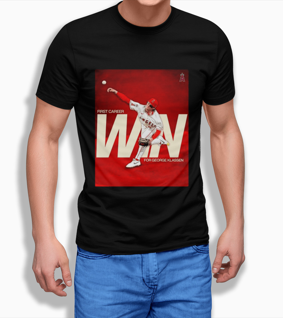 Los Angeles Angels First Career Win For George Klassen Baseball T-Shirt