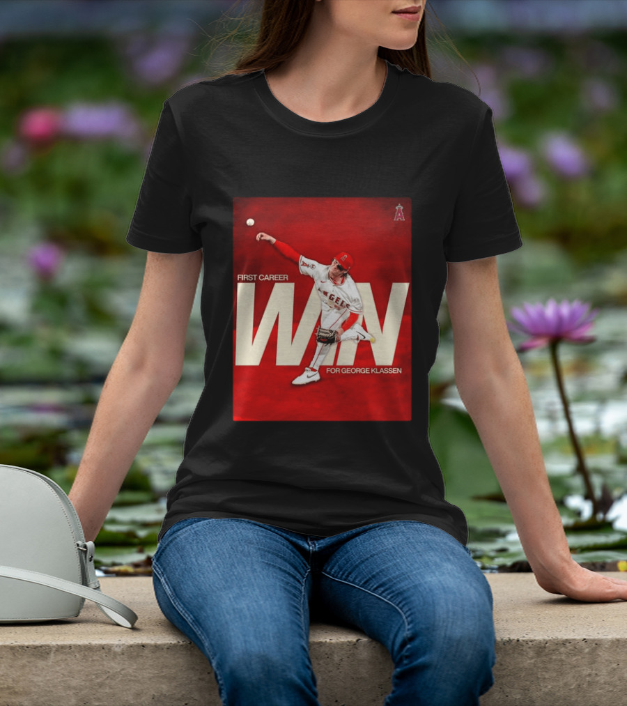 Los Angeles Angels First Career Win For George Klassen Baseball T-Shirt