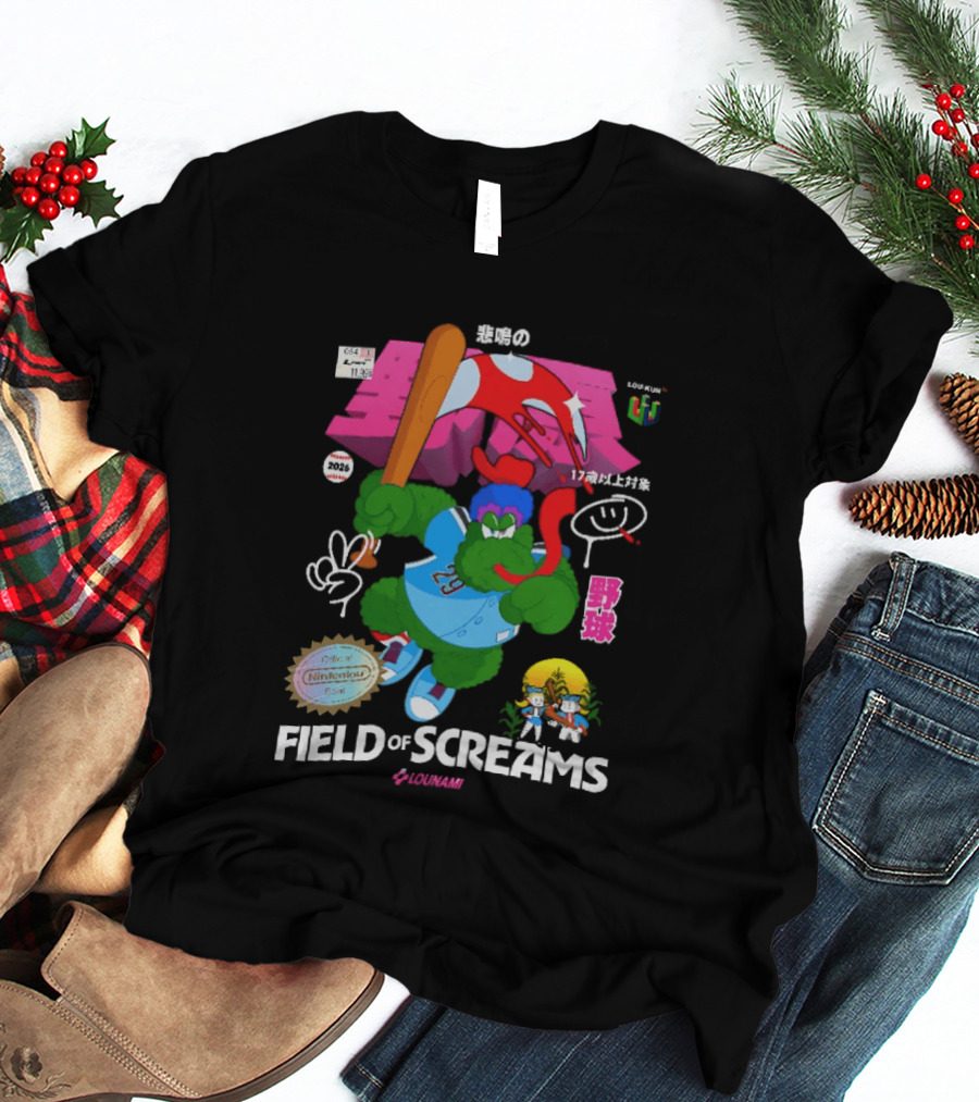 Field Of Screams Baseball 2026 Nintenlou Seal Lounami 17 T-Shirt