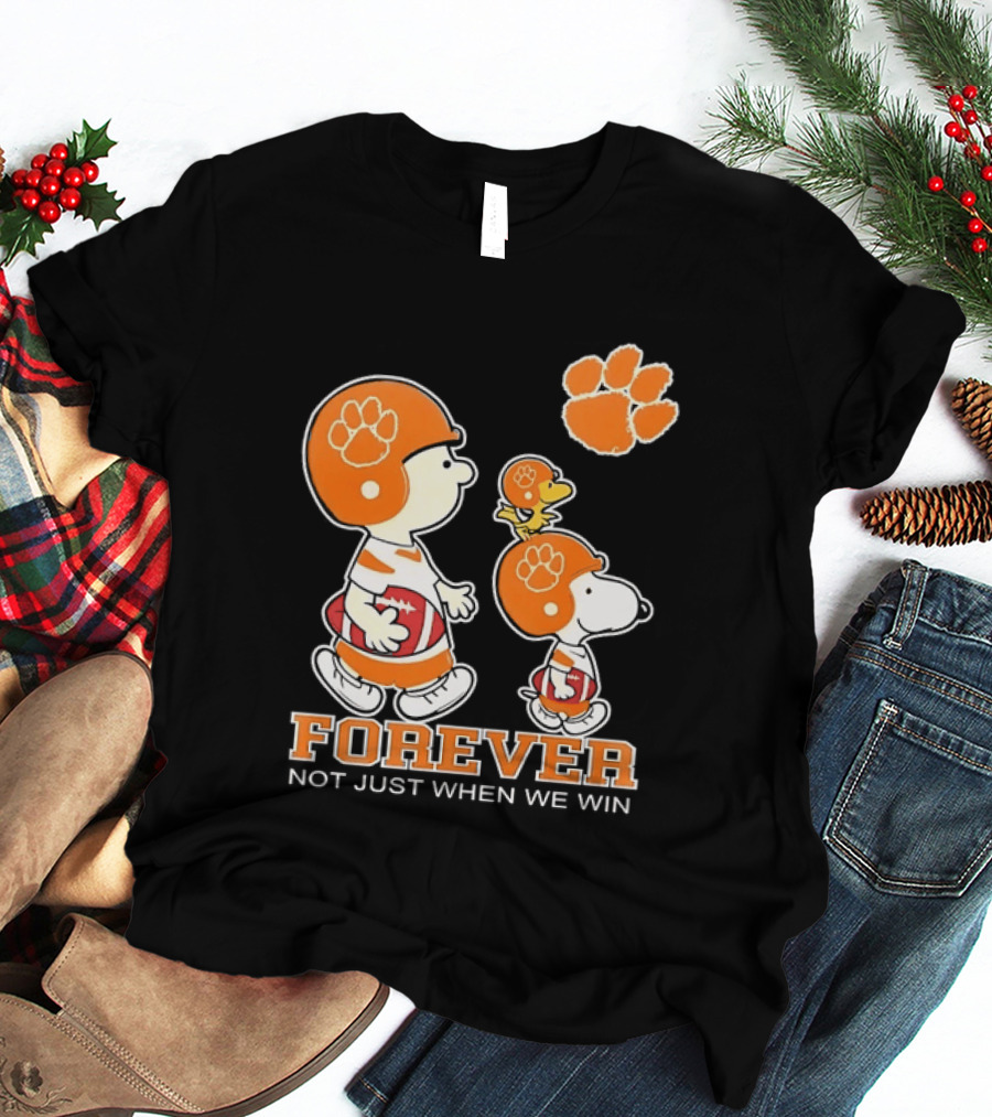 Snoopy Woodstock Charlie Brown Clemson Tigers Forever Not Just When We Win T-Shirt