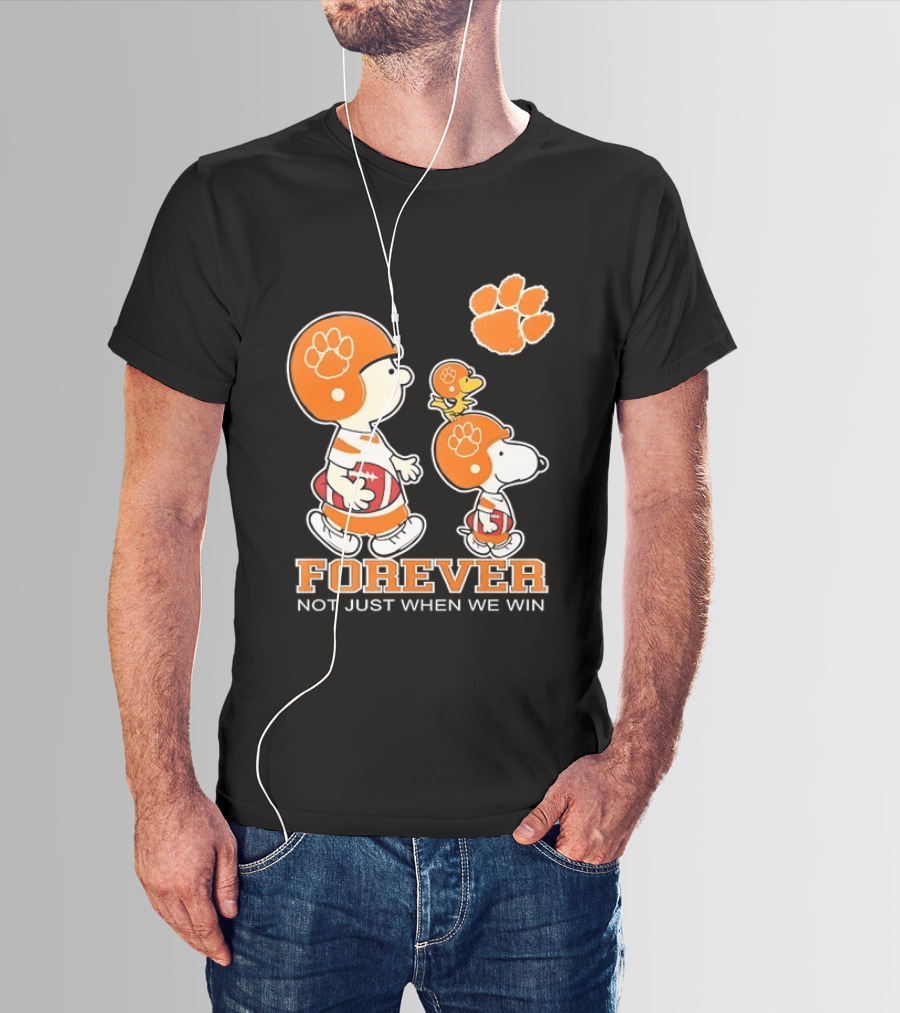 Snoopy Woodstock Charlie Brown Clemson Tigers Forever Not Just When We Win T-Shirt