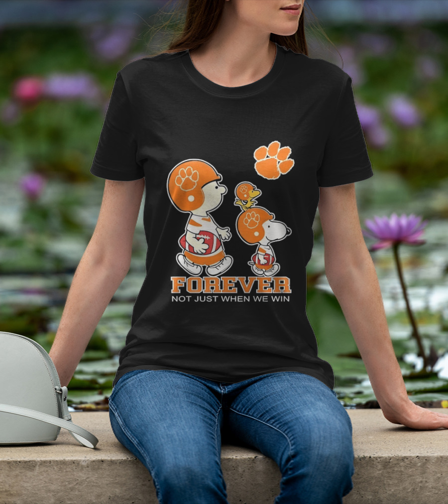 Snoopy Woodstock Charlie Brown Clemson Tigers Forever Not Just When We Win T-Shirt