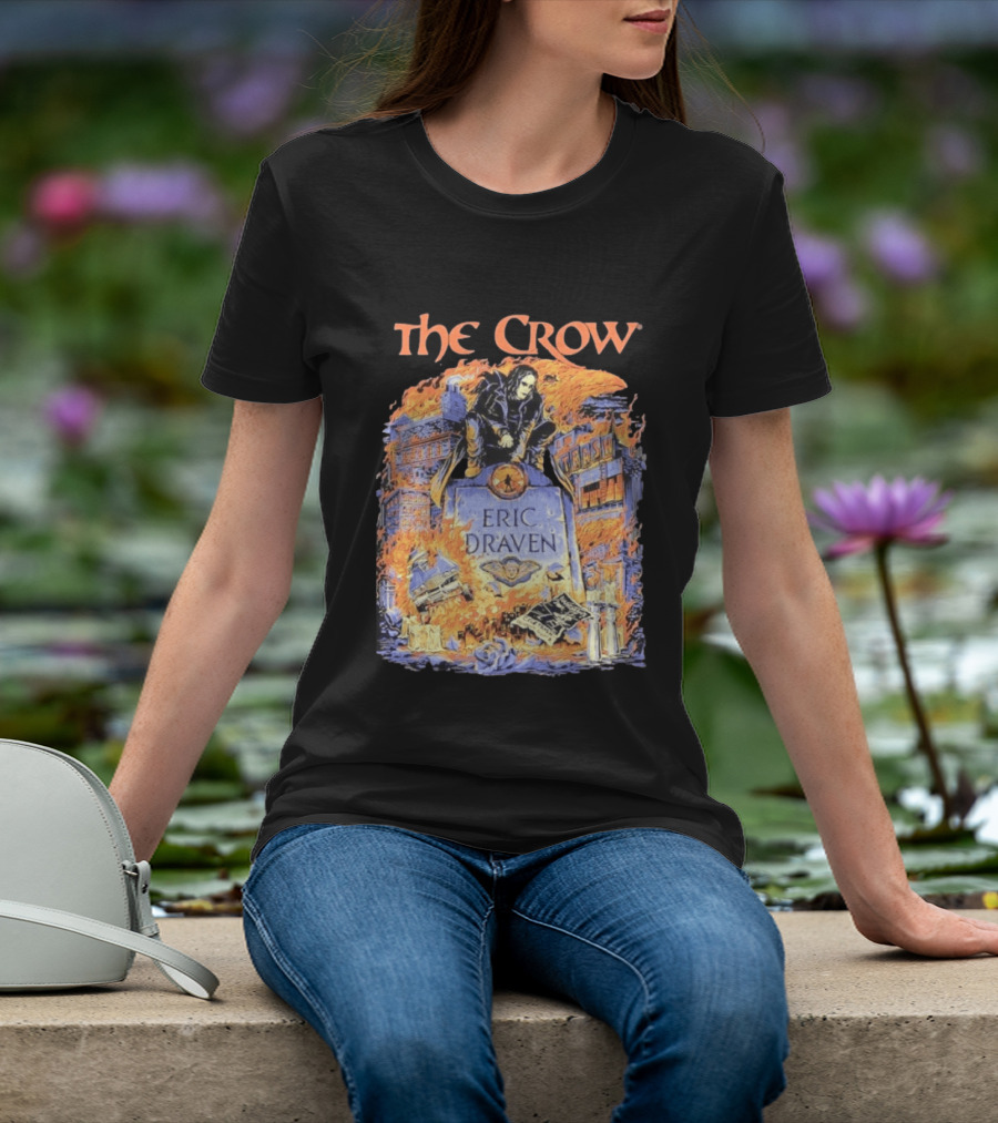The Crow Eric Draven Devil's Night Trash City Buildings Flames T-Shirt