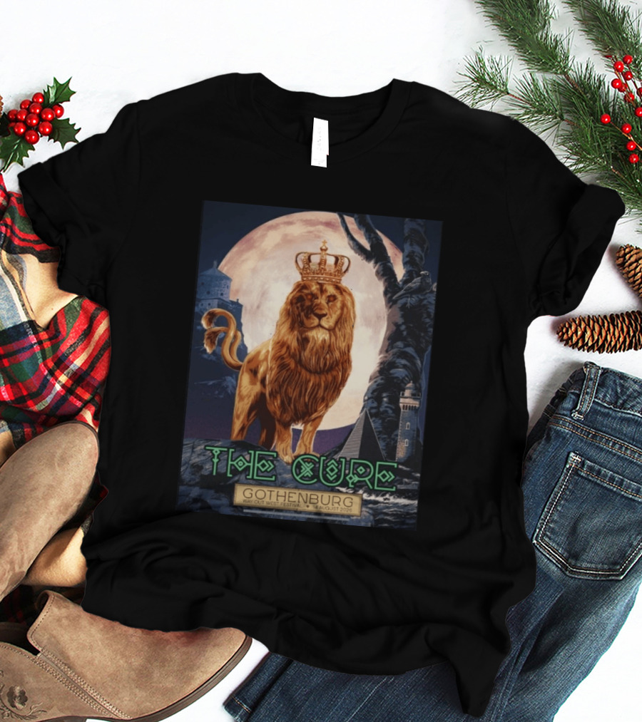 The Cure Gothenburg Way Out West Festival August 14 2026 Limited Edition Lion Crown Full Moon T-Shirt