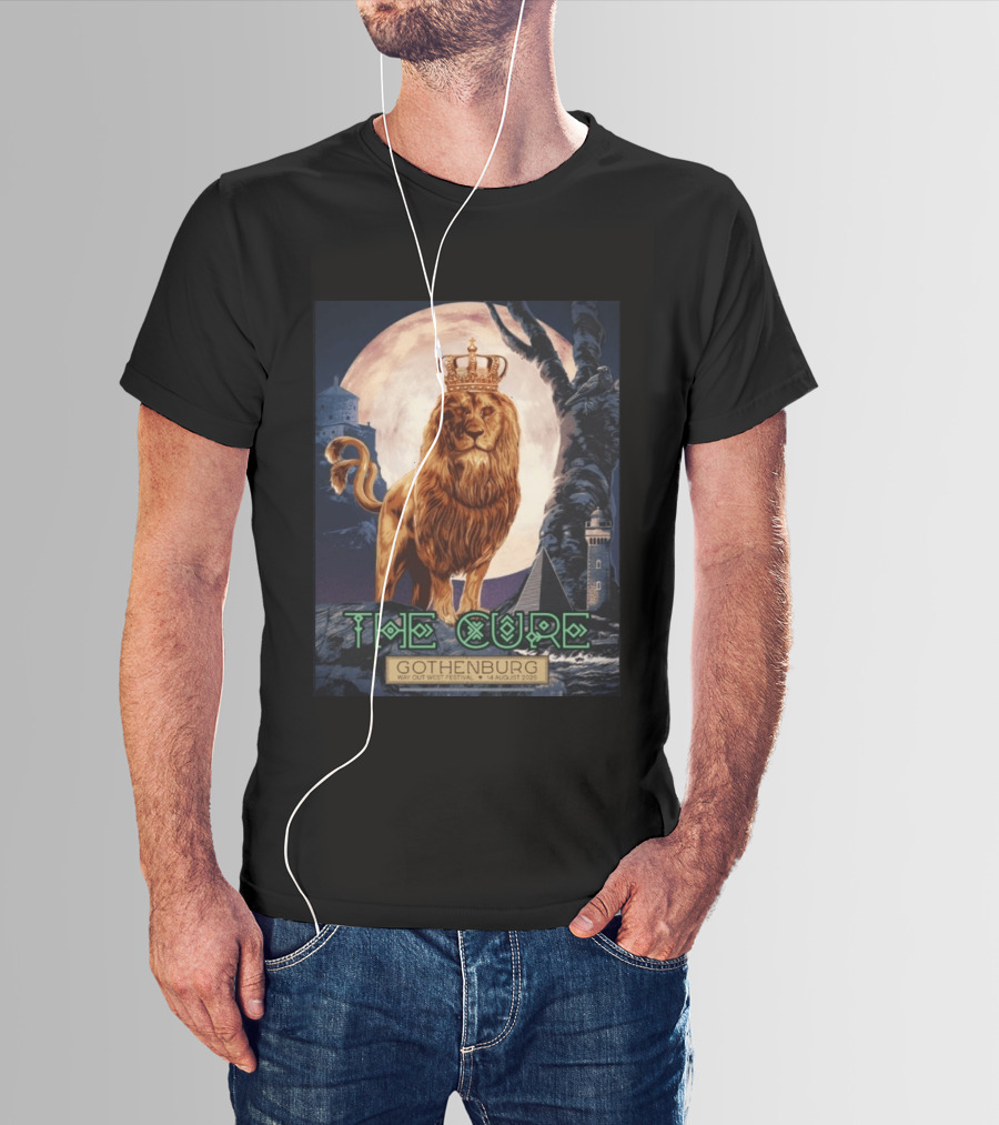 The Cure Gothenburg Way Out West Festival August 14 2026 Limited Edition Lion Crown Full Moon T-Shirt