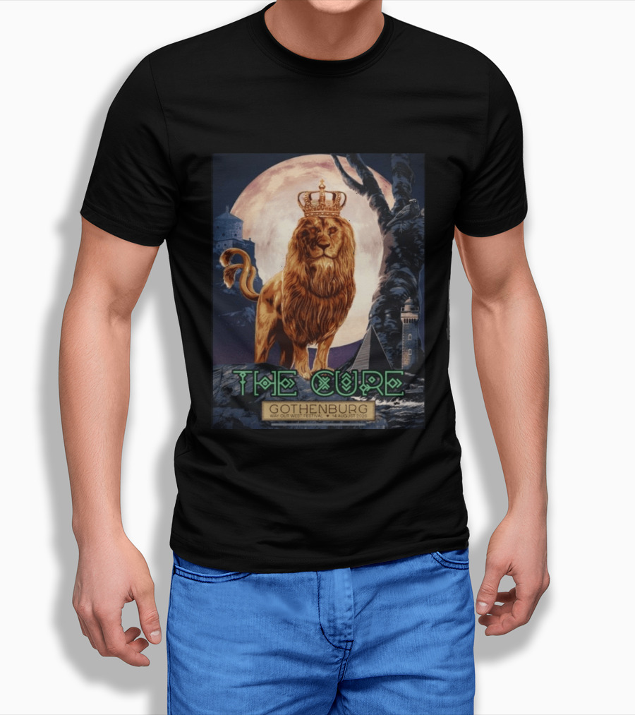 The Cure Gothenburg Way Out West Festival August 14 2026 Limited Edition Lion Crown Full Moon T-Shirt