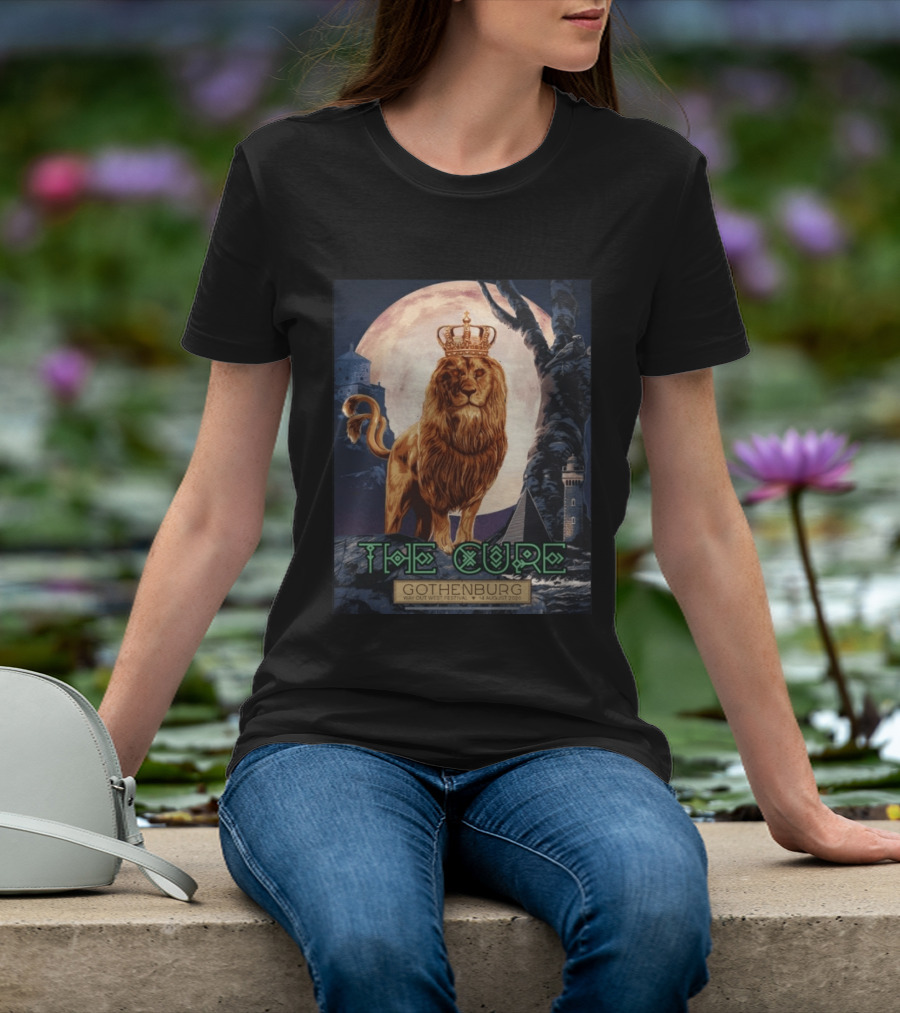 The Cure Gothenburg Way Out West Festival August 14 2026 Limited Edition Lion Crown Full Moon T-Shirt