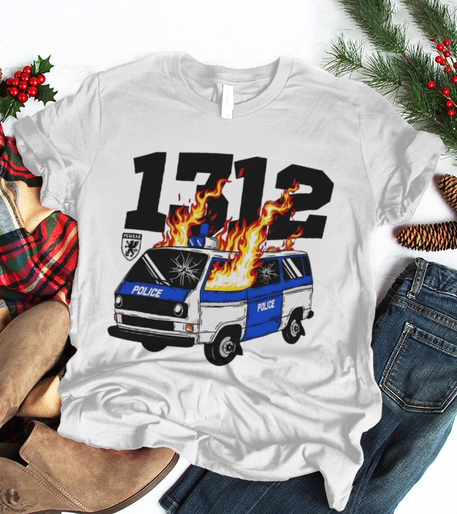 1312 Burning Police Van PGwear Anti Police T-Shirt