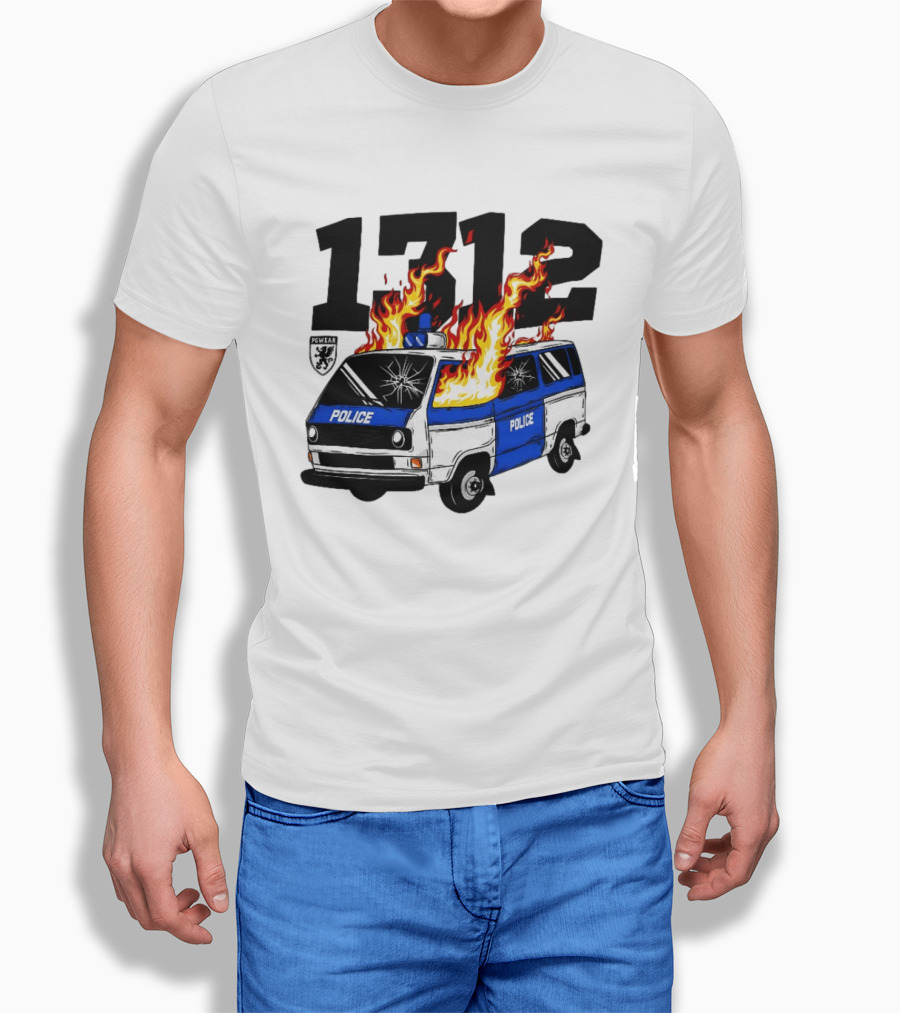 1312 Burning Police Van PGwear Anti Police T-Shirt