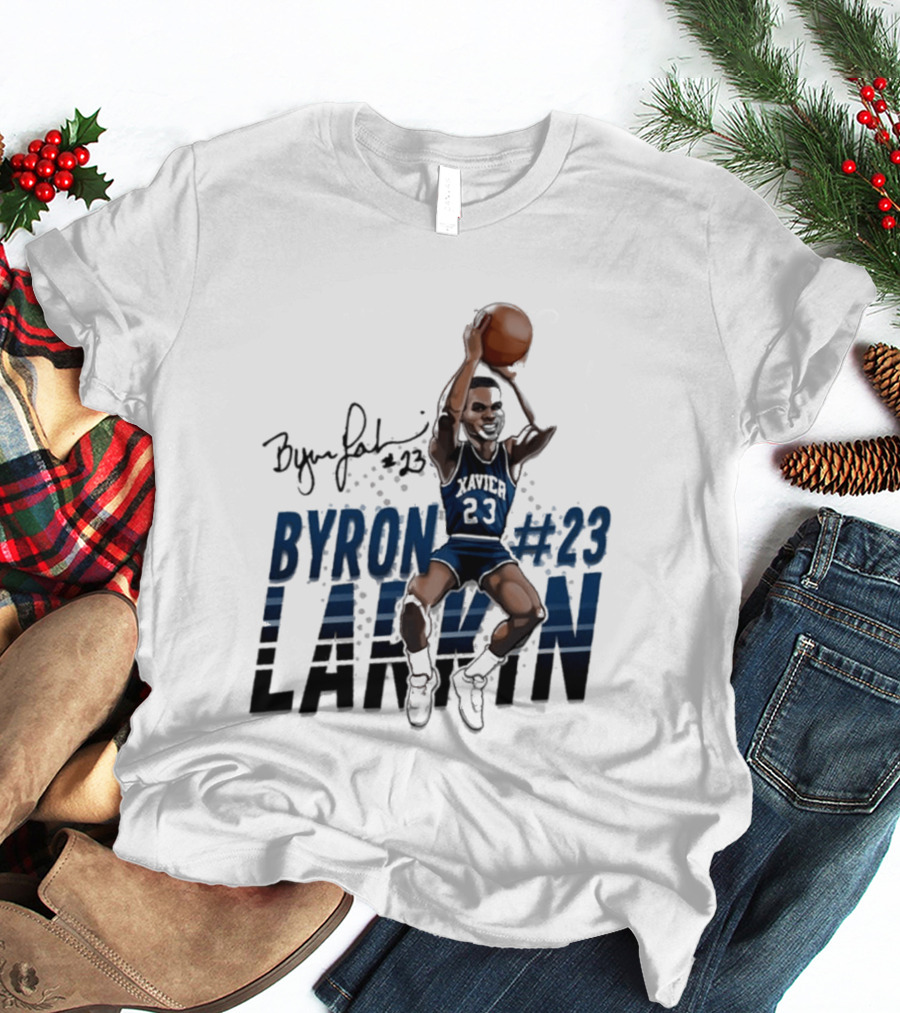 Byron Larkin #23 Xavier Basketball Hall Of Heroes T-Shirt