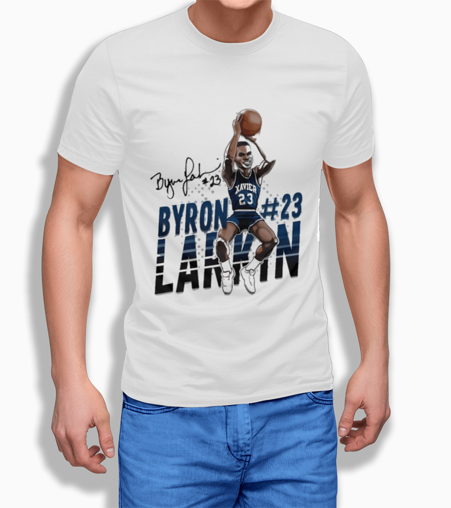 Byron Larkin #23 Xavier Basketball Hall Of Heroes T-Shirt