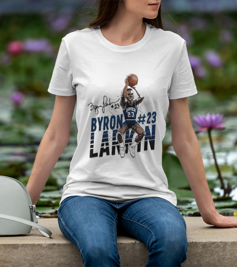 Byron Larkin #23 Xavier Basketball Hall Of Heroes T-Shirt
