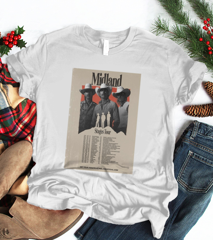 Midland Stages Tour 2026 Concert Dates And Locations T-Shirt