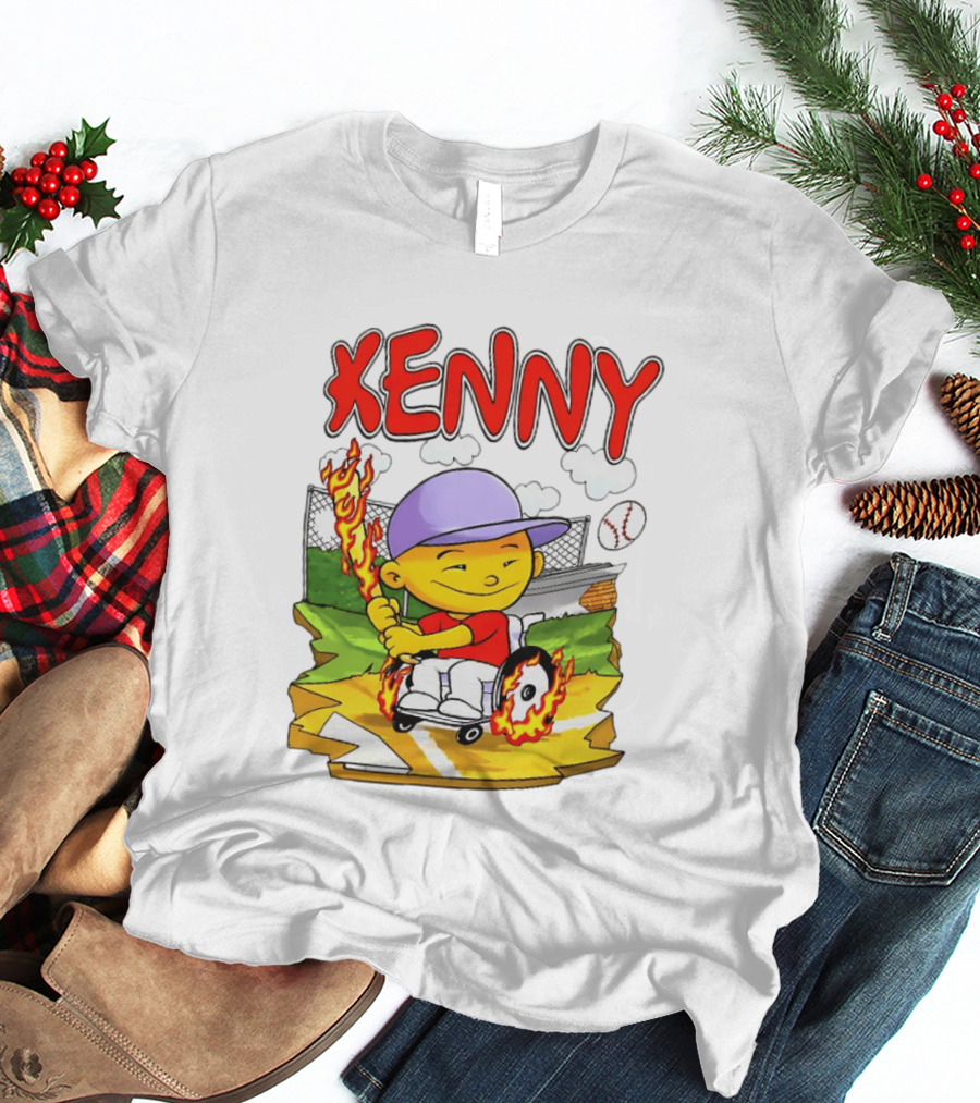 Kenny Kawaguchi Backyard Baseball Character Wheelchair Flames T-Shirt