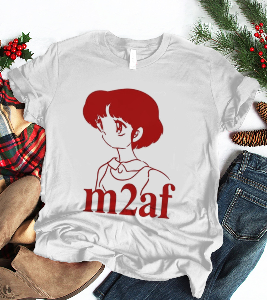 Nick M2af Ranma Anime Profile Red Sketch T-Shirt
