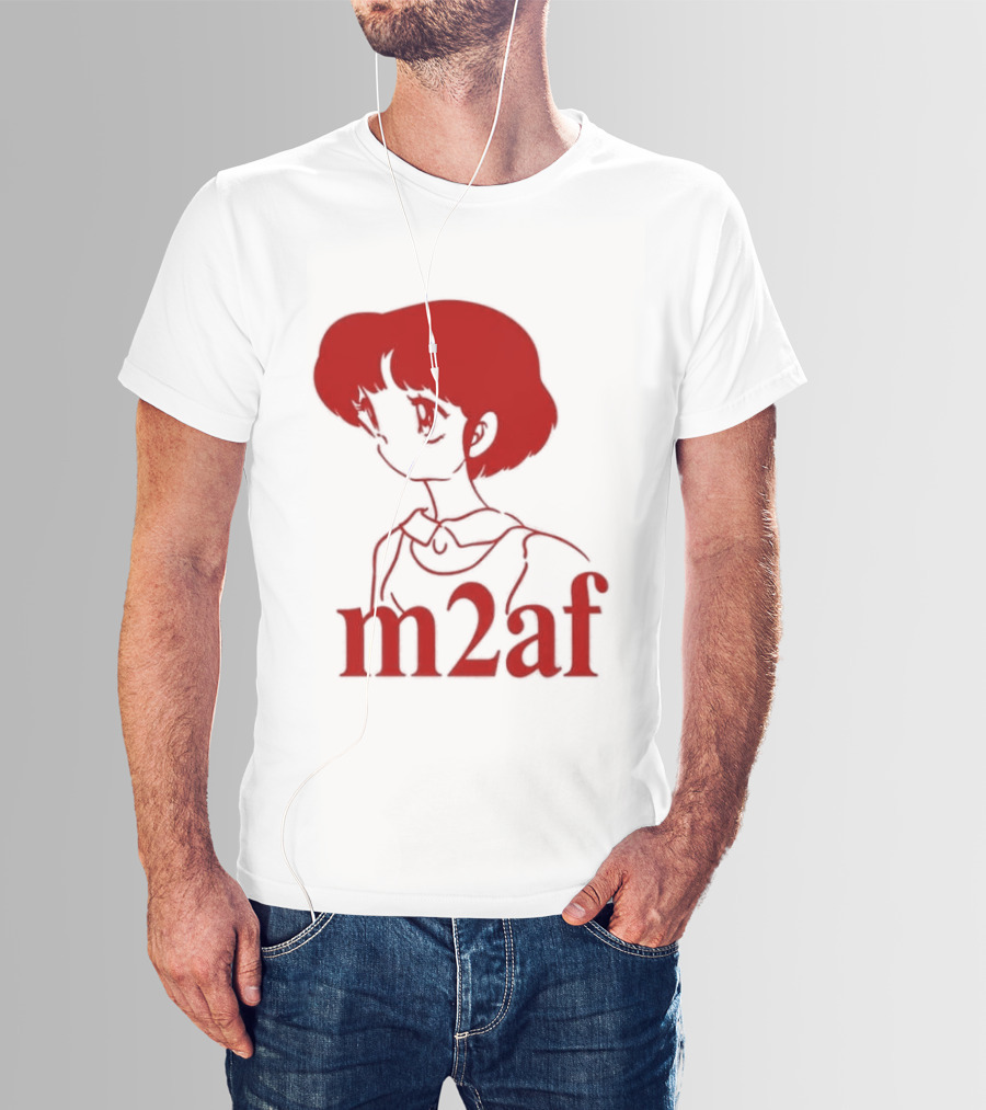 Nick M2af Ranma Anime Profile Red Sketch T-Shirt