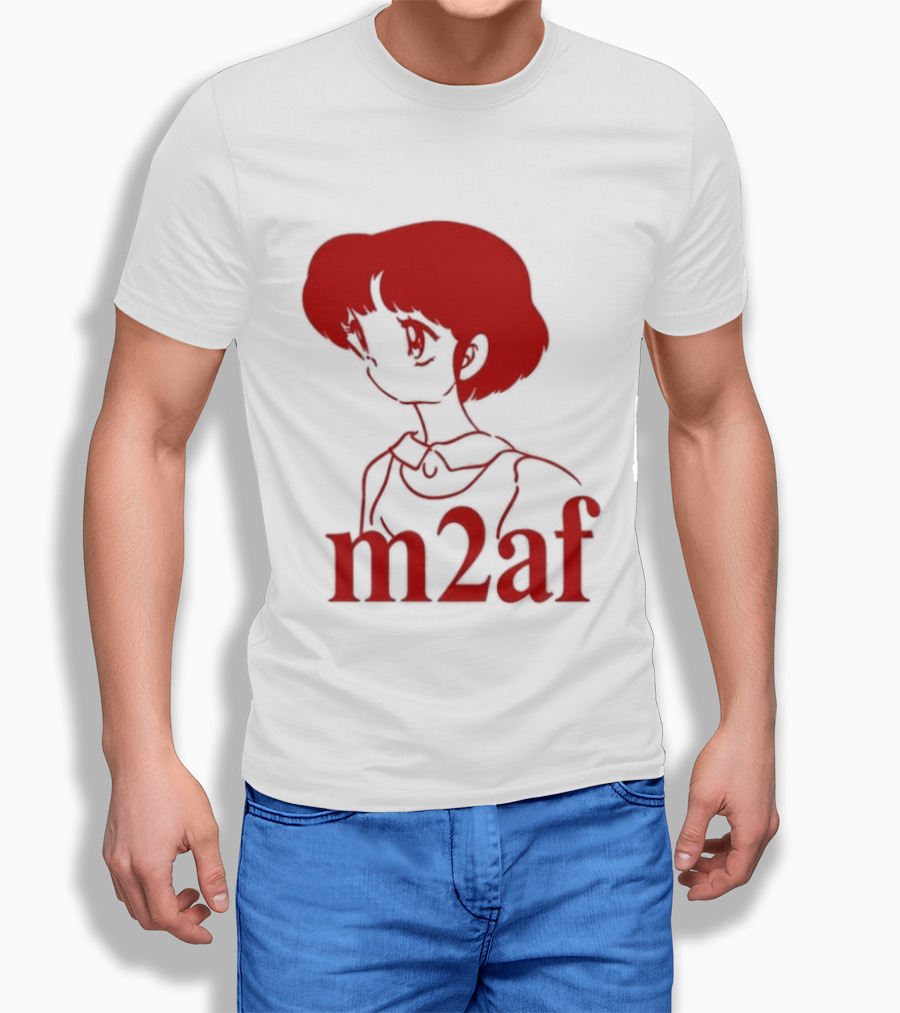 Nick M2af Ranma Anime Profile Red Sketch T-Shirt
