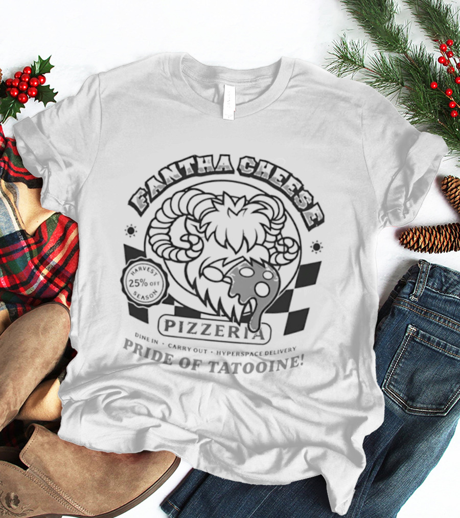 Fantha Cheese Pizzeria Pride Of Tatooine Star Wars Pizza T-Shirt
