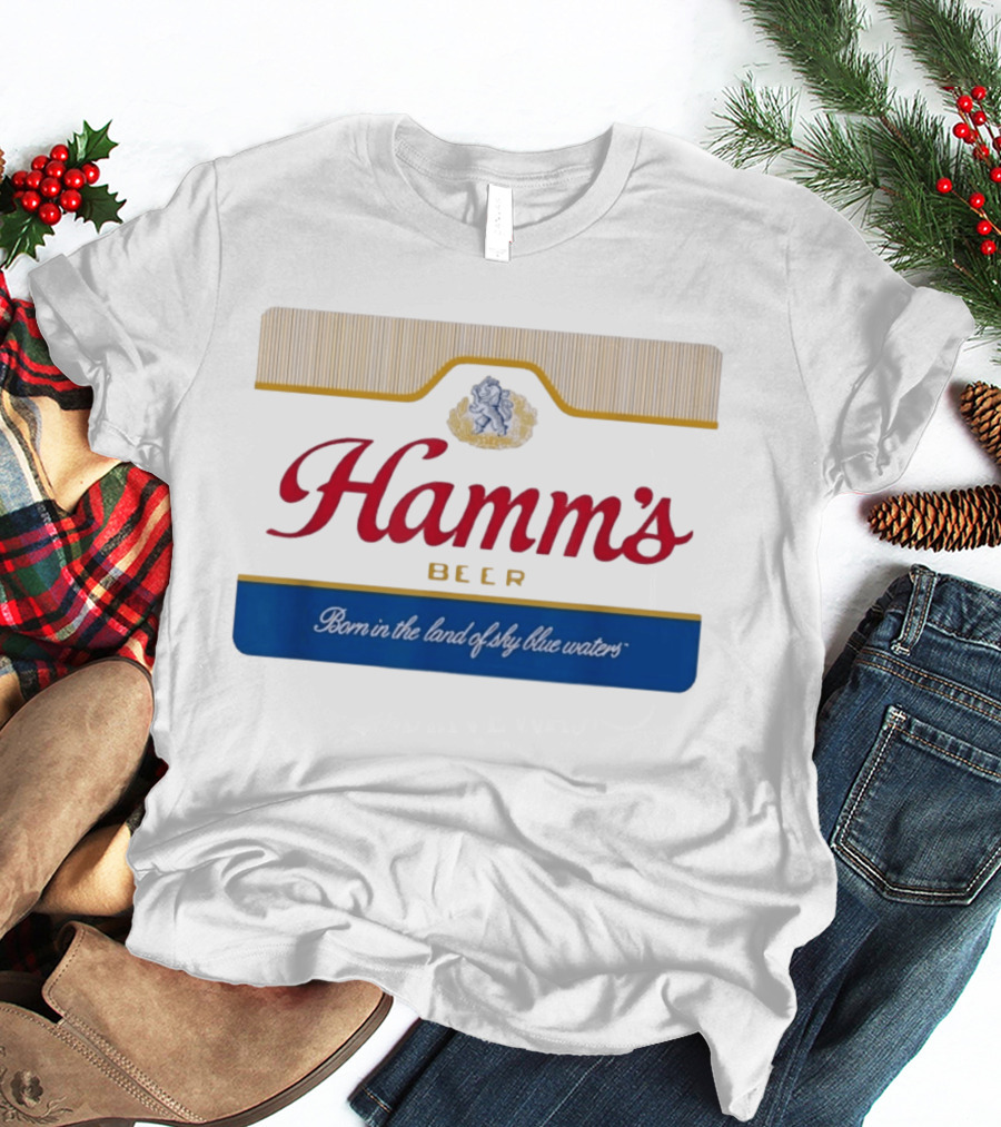 Hamm's Beer Born In The Land Of Sky Blue Waters Vintage Branding T-Shirt