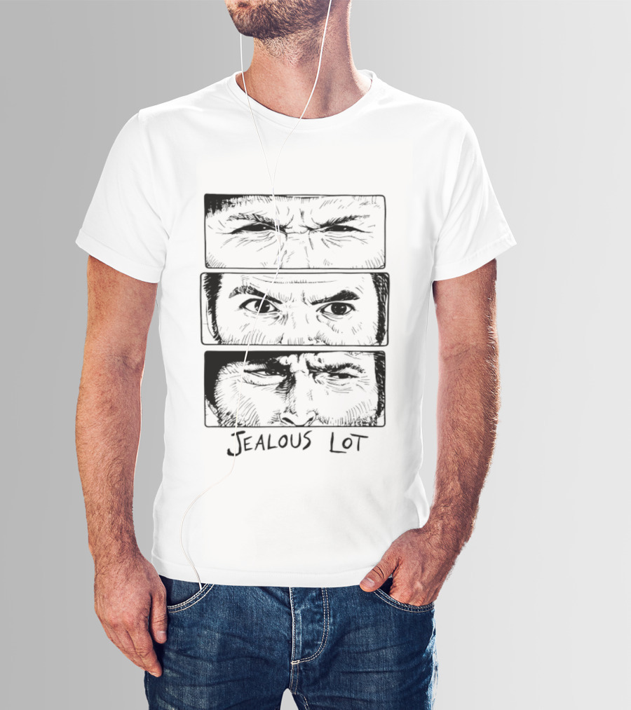 Jealous Lot Eyes Drawing Three Panels T-Shirt