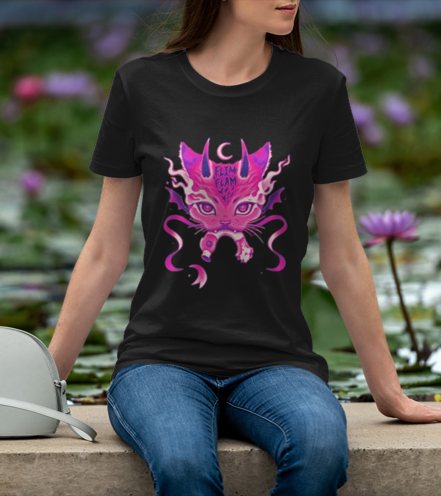 Flim Flam Flamingo DevilCat Fantasy T-Shirt