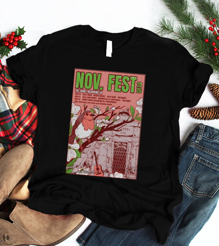 Nov. Fest 2026 The Camel Richmond VA Sally Rose Roger Harvey Julie Karr Tim Barry Lela Jane Barry Andrew Alli Josh Small Family Show T-Shirt