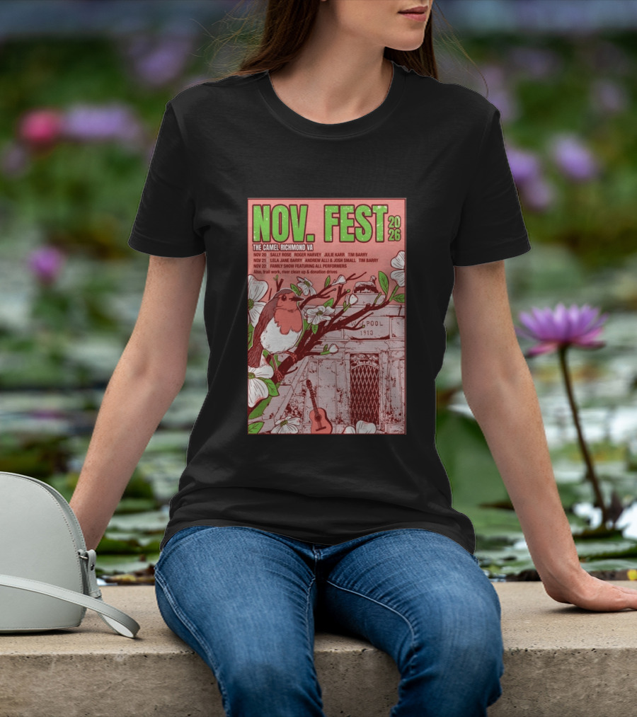 Nov. Fest 2026 The Camel Richmond VA Sally Rose Roger Harvey Julie Karr Tim Barry Lela Jane Barry Andrew Alli Josh Small Family Show T-Shirt