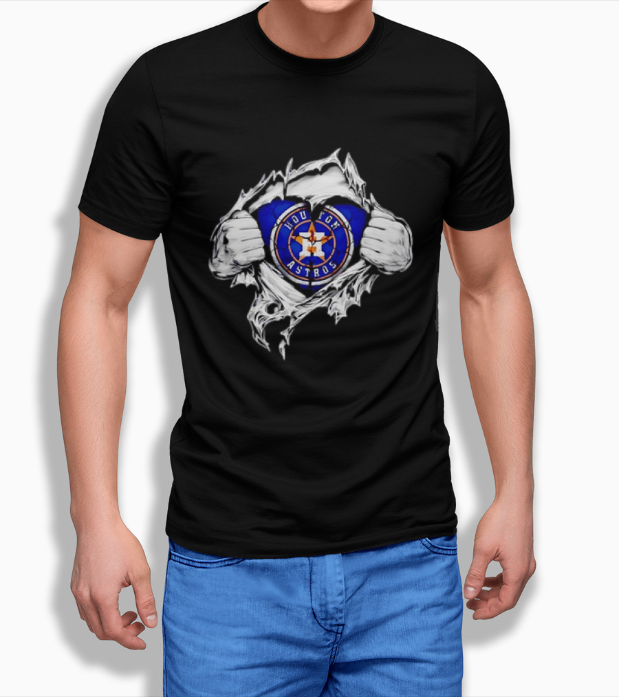 Houston Astros Ripped Skin MLB Baseball Hidden T-Shirt