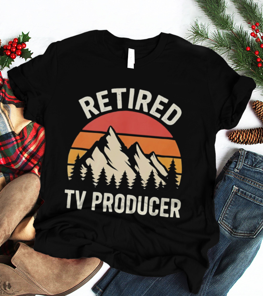 Retired TV Producer Mountain Sunset T-Shirt
