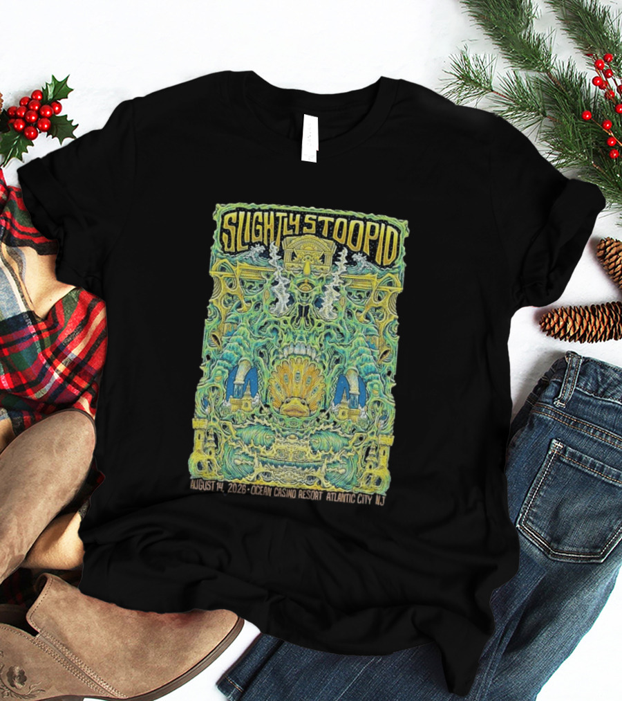 Slightly Stoopid August 14 2026 Ocean Casino Resort Atlantic City NJ Psychedelic Event T-Shirt
