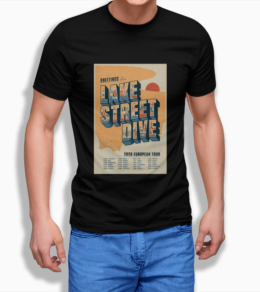 Greetings From Lake Street Dive 2026 European Tour Paris October 16 Le Bataclan T-Shirt