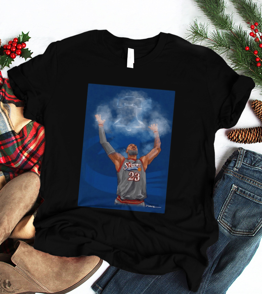 LeBron James Philadelphia 76ers 23 Liberty Bell Jersey T-Shirt