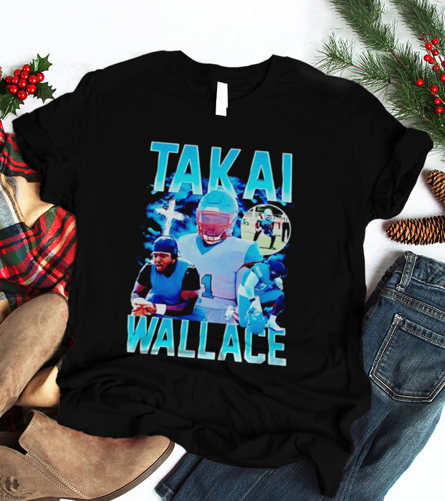 Takai Wallace Football Athlete Sports Action Collage T-Shirt