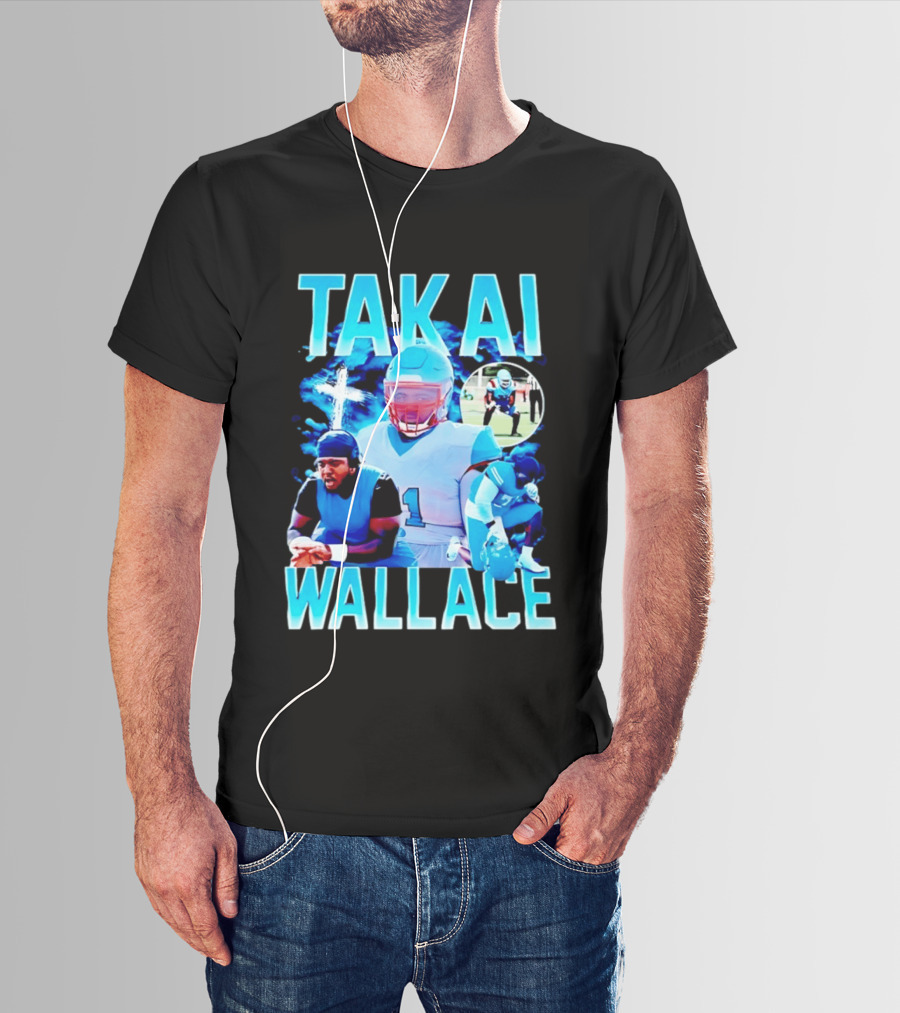 Takai Wallace Football Athlete Sports Action Collage T-Shirt