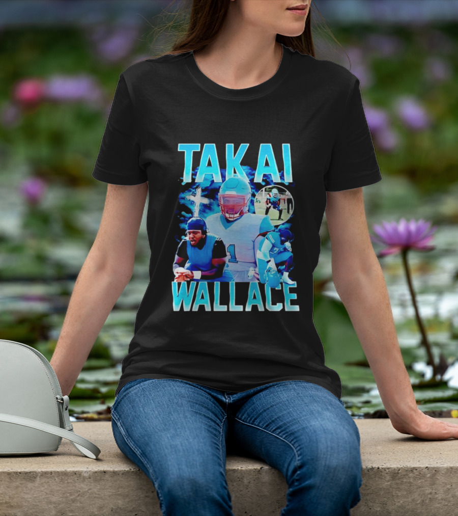 Takai Wallace Football Athlete Sports Action Collage T-Shirt