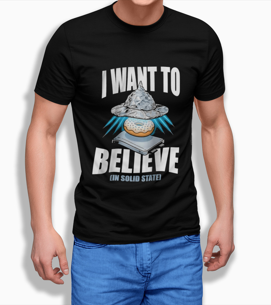 I Want To Believe UFO Donut In Solid State T-Shirt