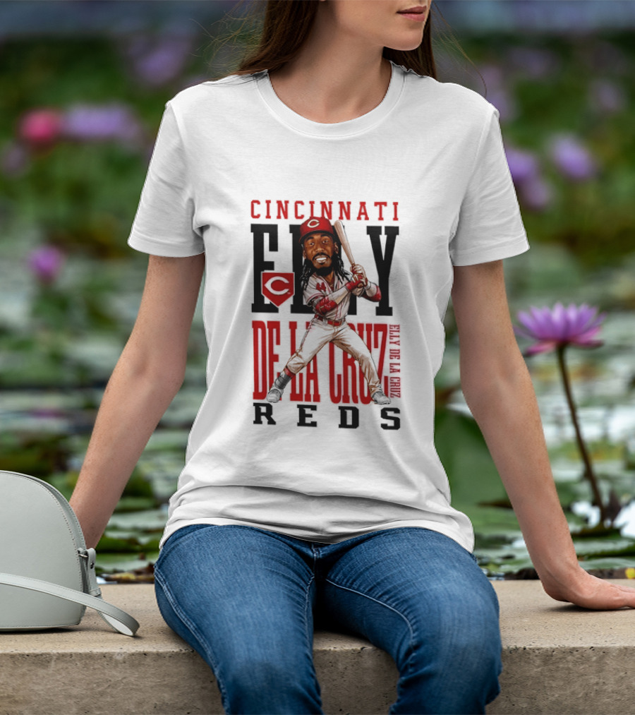 Cincinnati Reds Elly De La Cruz Baseball Caricature T-Shirt