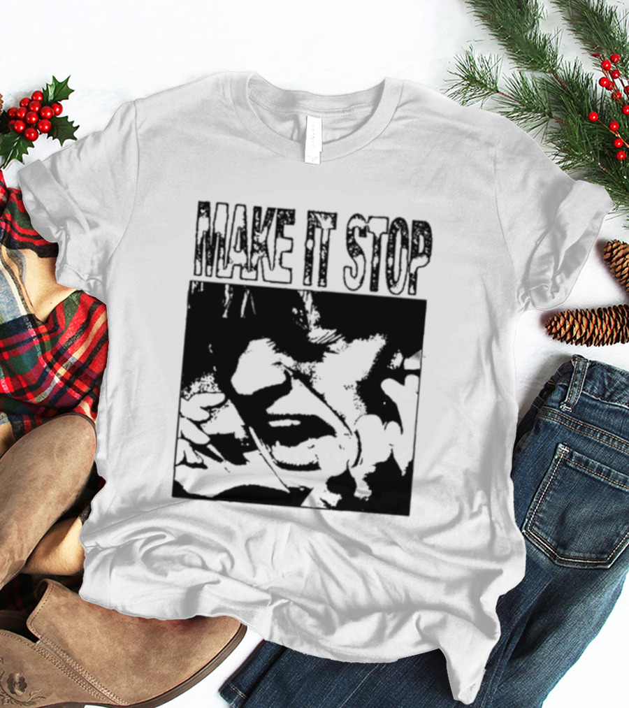 Make It Stop Scream Distress Anxiety Black And White T-Shirt