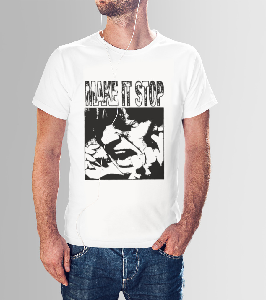 Make It Stop Scream Distress Anxiety Black And White T-Shirt