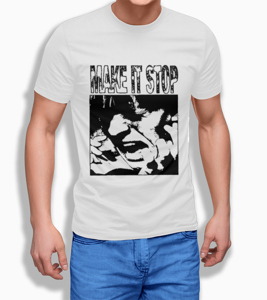 Make It Stop Scream Distress Anxiety Black And White T-Shirt