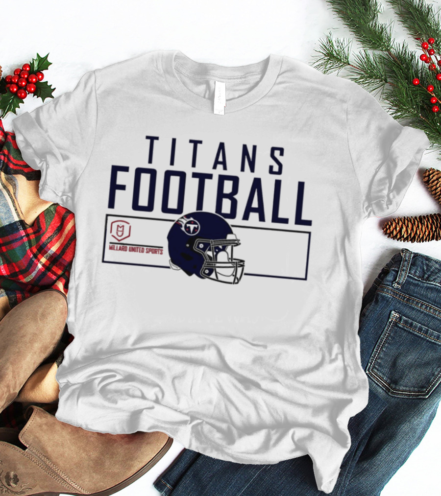 Millard United Sports Titans Football Helmet T-Shirt