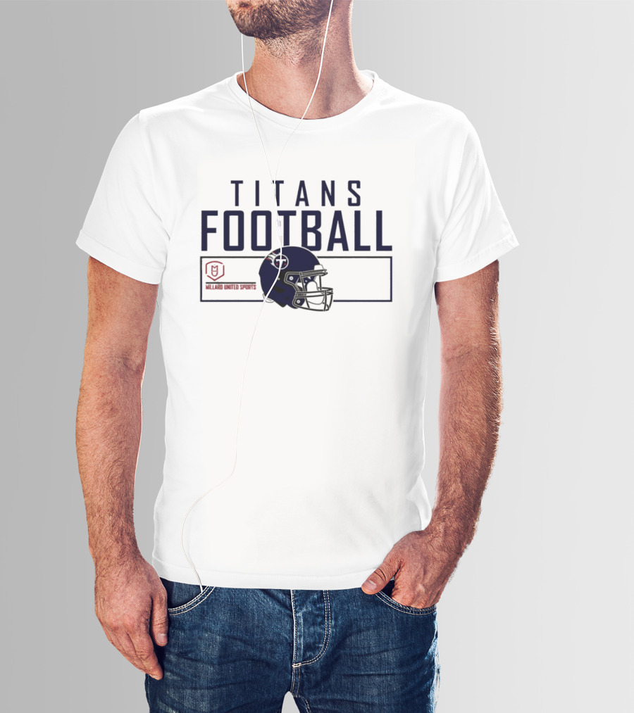 Millard United Sports Titans Football Helmet T-Shirt